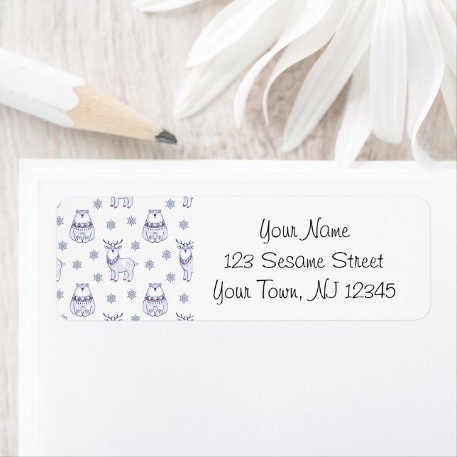 Etiqueta Address Labels with Polar Bears & Reindeers (In situ)