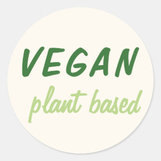 Etiqueta adhesiva de comida vegana a base de plant