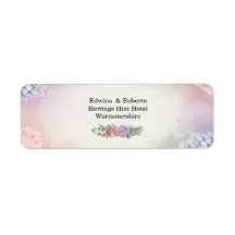 Etiqueta adhesiva de dirección de boda de Hortensi