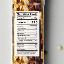 Etiqueta adhesiva de información nutricional de al