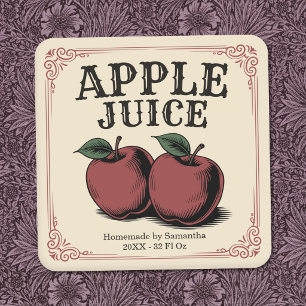 Etiqueta adhesiva de jugo de manzana vintage