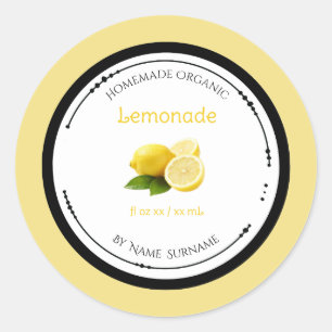 Etiqueta adhesiva de limonada orgánica casera