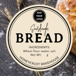 Etiqueta adhesiva de pan de masa madre de panaderí