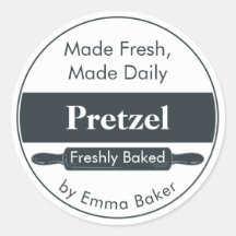 Etiqueta adhesiva de panadería de pretzel de carbó
