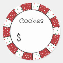 Etiqueta adhesiva de precio de galletas italianas
