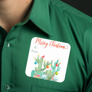 Etiqueta Adhesiva de Regalo de Navidad Cactus del 