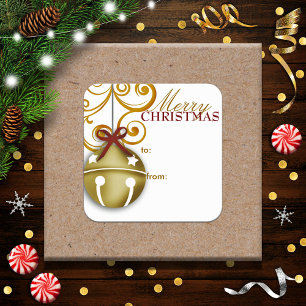 Etiqueta adhesiva de regalo de Navidad Jingle Bell