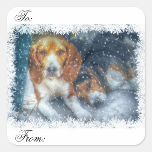 Etiqueta Adhesiva de Regalo de Perro de Navidad
