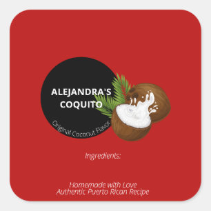 Etiqueta Adhesiva para Botella de Coquito de Coco