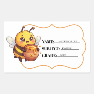 Etiqueta adhesiva personalizada de abeja con tarro