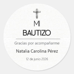 Etiqueta Adhesiva Personalizada Favor de Mi Bautiz