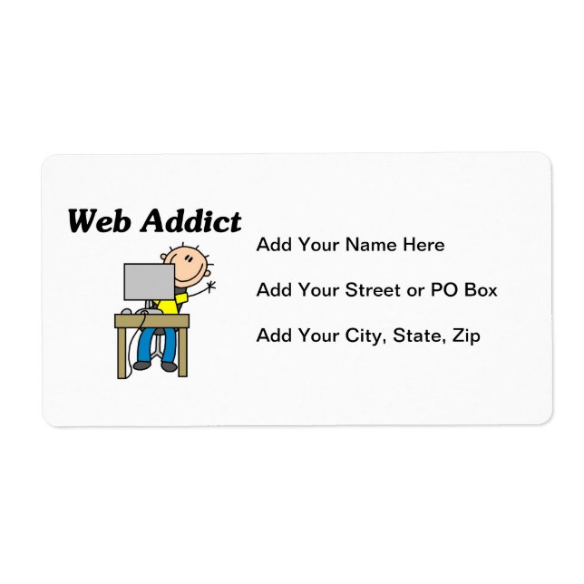 Etiqueta Adicto a la Web (Frente)