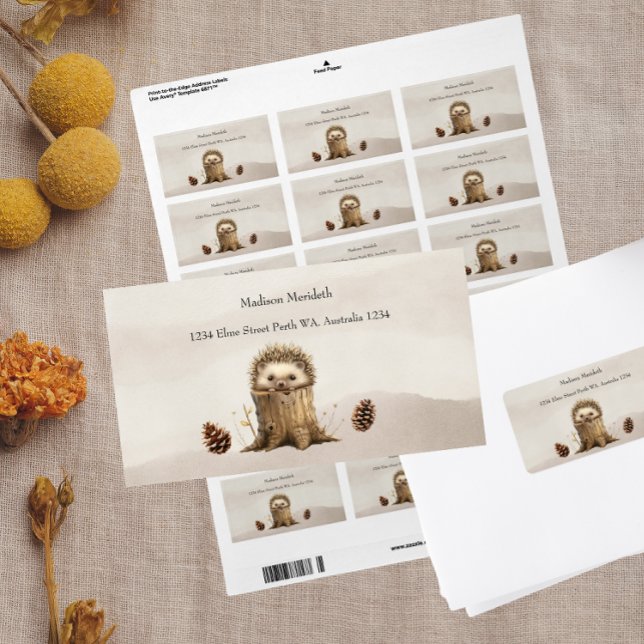 Etiqueta Adorable Bebé Cute Hedgehog Baby Shower (Subido por el creador)