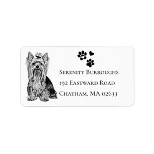 Etiqueta Adorable cachorro de Yorkshire Terrier Amante de Y