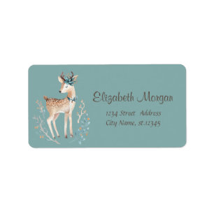 Etiqueta Adorable Cute Stylish ,Navidad Reno