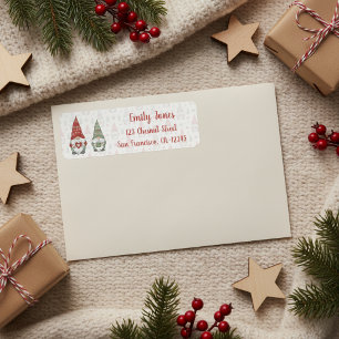Etiqueta Adorable gnomo navideño escandinavo