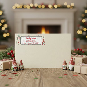 Etiqueta Adorable gnomo navideño escandinavo