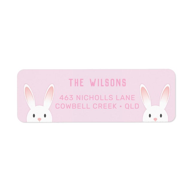 Etiqueta Adorable Peek-a-boo Bunny (Frente)