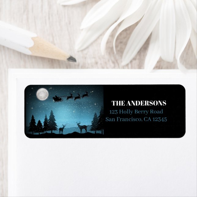 Etiqueta Adorable Reindeer At Night (In situ)