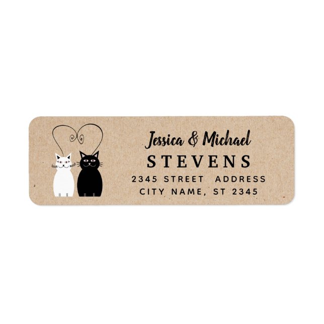 Etiqueta Adorables lindos y graciosos gatos personalizados  (Frente)