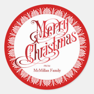 Etiqueta adornada del navidad