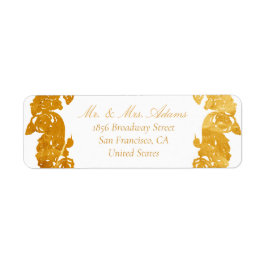 Etiqueta Adorno Dorado Barroco con Dirección de Devolución 