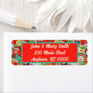 Etiqueta Adornos Navideños Retro Vintage II