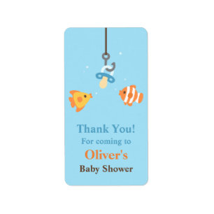 Etiqueta Adornos para Baby Shower de Ceba de Pescado Lindo