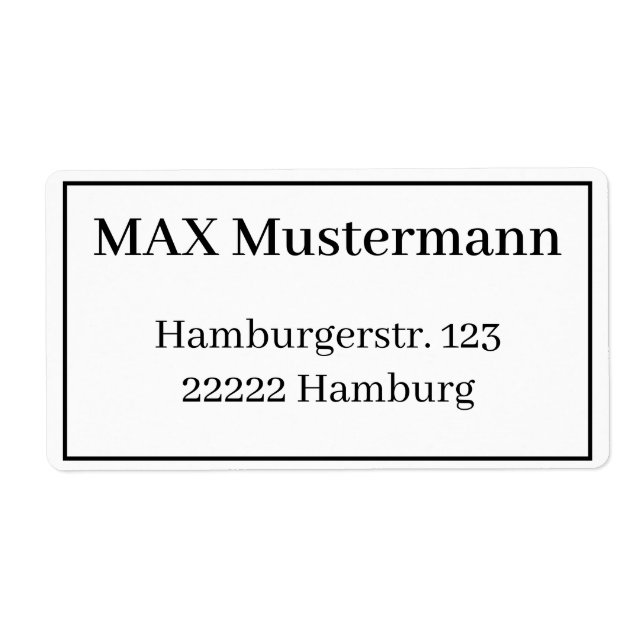 Etiqueta Adressaufkleber Vorlage (Frente)