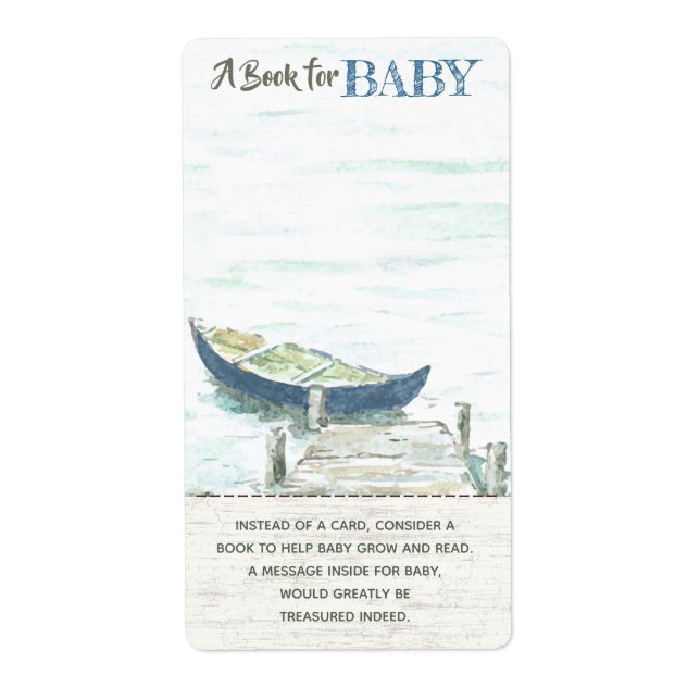 Etiqueta Adventure Awath Canoe Book por Baby Shower (Frente)