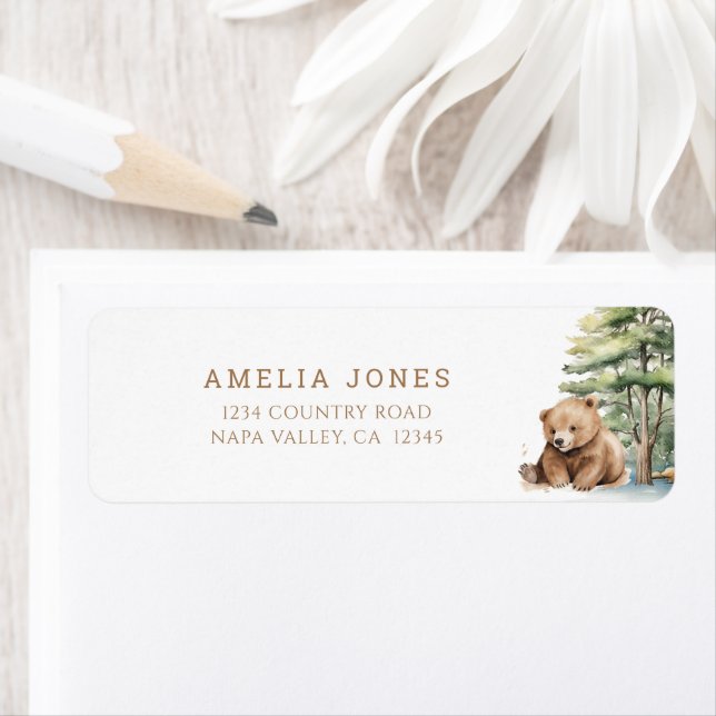 Etiqueta Adventure Awath Woodland Teddy Bear Address (In situ)