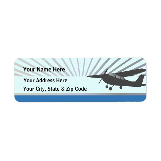 Etiqueta Aeronaves de ala alta - Texto Personalizado (Frente)