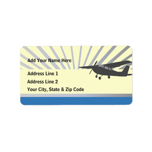 Etiqueta Aeronaves de ala alta - Texto Personalizado (Frente)
