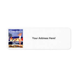 Etiqueta Afiche de Miami Beach 1925