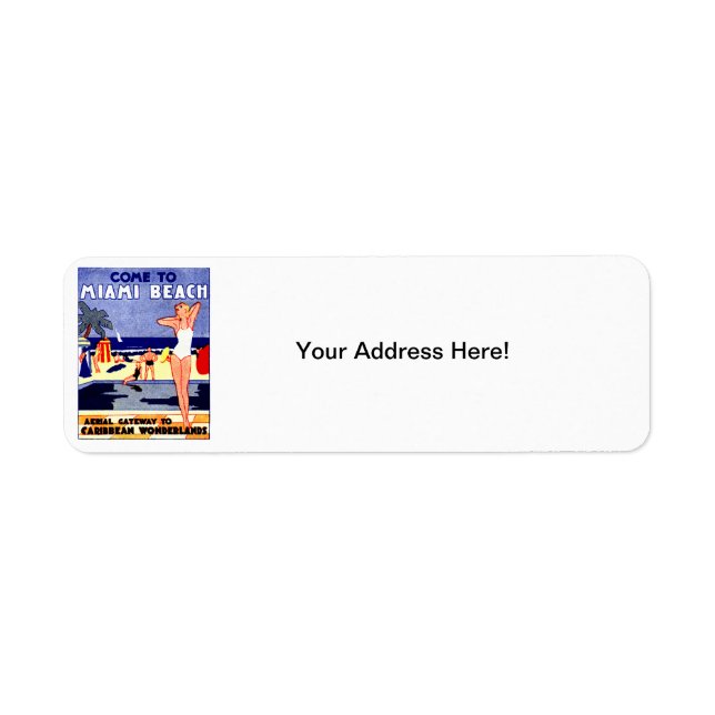Etiqueta Afiche de Miami Beach 1925 (Frente)