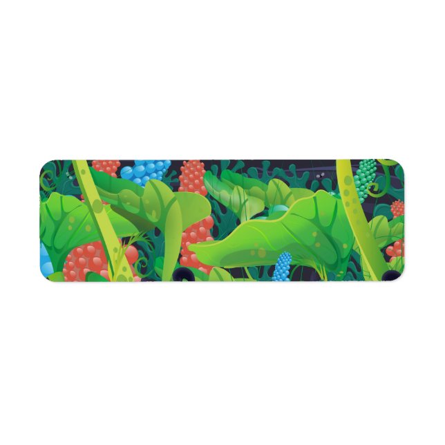 Etiqueta Afiche de viaje de Venus Adventure. (Frente)