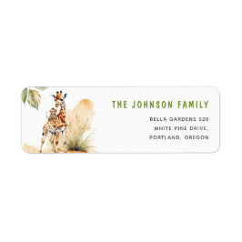 Etiqueta Africa Baby Watercolor Baby Shower Return Address