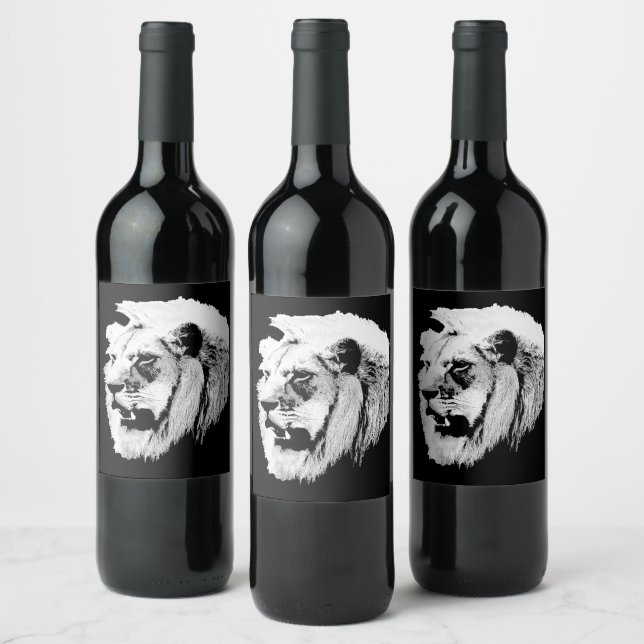 Etiqueta africana de león de safari (Botellas)