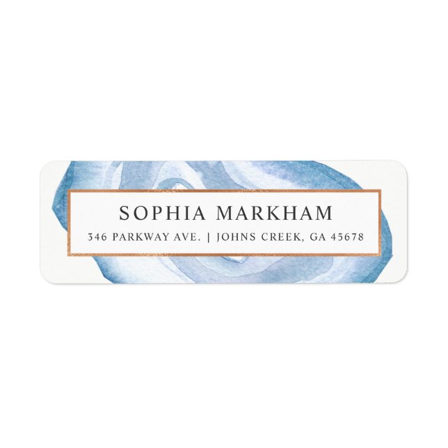 Etiqueta Agante acuarela | Azul | (Frente)