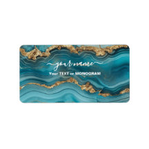 Agante Purpurina turquesa y dorado