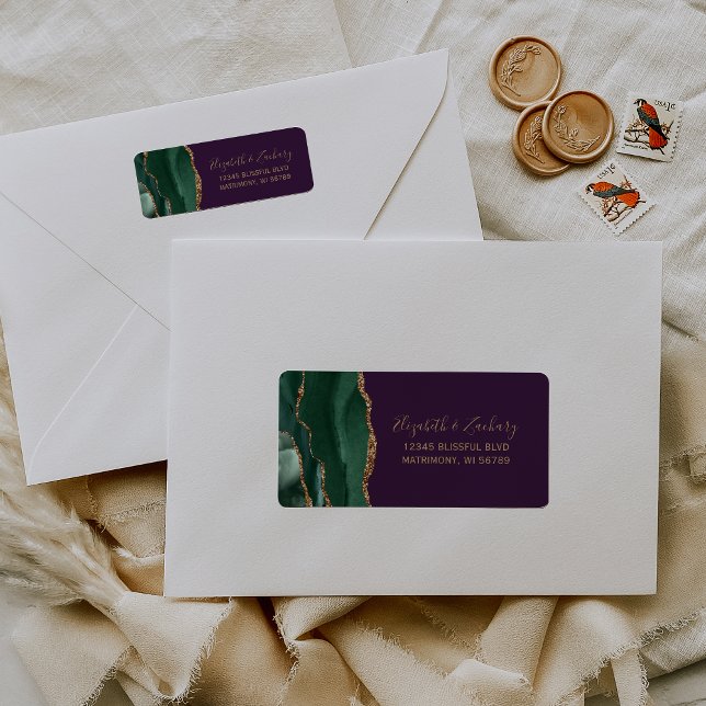 Etiqueta Ágata Verde Esmeralda Morado Dirección de Devoluci (Subido por el creador)