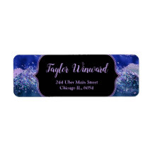 Agato oceánico azul y morado oscuro