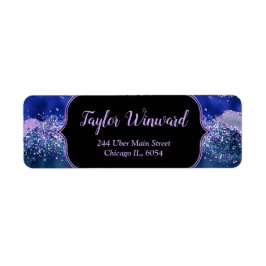 Etiqueta Agato oceánico azul y morado oscuro