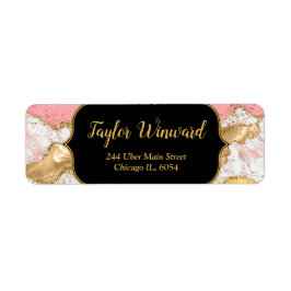 Etiqueta Agitación de las secuencias doradas y rosas