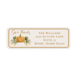 Etiqueta Agradecimiento a la Calabaza otoñal