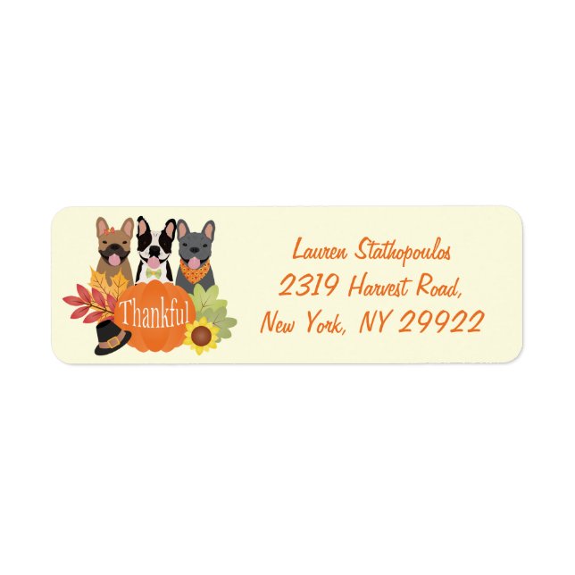 Etiqueta Agradecimientos a los Bulldoges franceses (Frente)