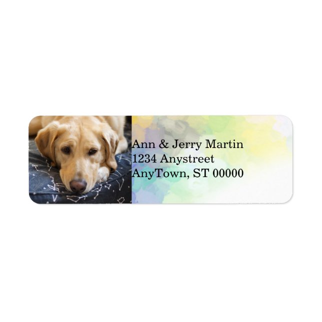 Etiqueta agregue su perro de fotos con acuarela y personali (Frente)