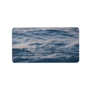 Etiqueta Agua de mar primer plano