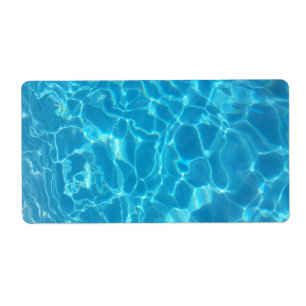 Etiqueta Agua de Piscina Azul Celeste Cristalina