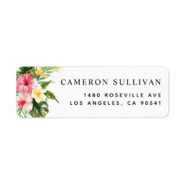 Etiqueta Agua Flores tropicales y Verano